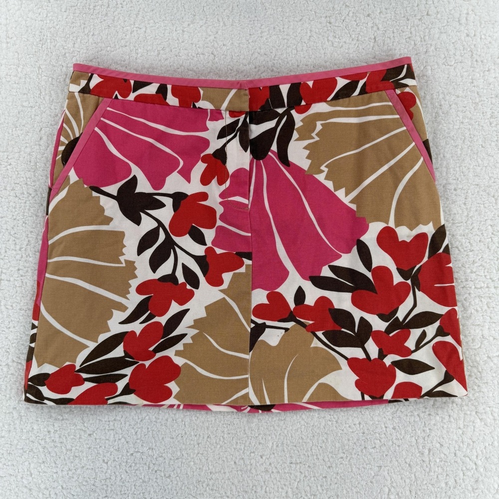 J.Crew Skirt Womens 8 Multicolor Floral A Line Mini Cotton Pockets Summer Casual